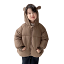 Veste d'hiver pour enfants en polyester et coton Unisex veste chaude à zip avec poches Veste d'hiver pour enfants avec capuche et oreilles Mignonne manteau d'hiver 6
