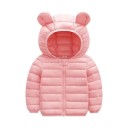 Veste d'hiver pour enfants unie avec capuche Fermeture éclair et boutons-pression Manteau en polyester chaud pour enfants Coupe d'hiver confortable 8