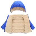 Veste d'hiver pour enfants unie avec capuche Veste chaude en coton et laine à fermeture éclair Manteau d'hiver confortable pour enfants 2