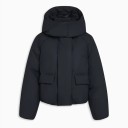 Veste d'hiver pour femmes avec capuche et col montant Veste chaude en coton-polyester avec fermeture éclair et poches Coupe confortable Manteau d'hiver élégant 7
