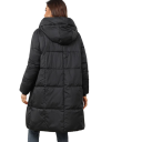 Veste d'hiver pour femmes avec capuche et fourrure Doublure en peluche chaude Fermeture éclair et boutons Poches Polyester et coton Veste stylée pour l'hiver 4