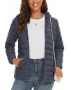 Veste d'hiver pour femmes avec capuche Manteau matelassé à fermeture éclair Veste chaude avec poches Veste légère isolée pour la ville 6