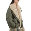 Veste d'hiver pour femmes Veste en coton zippée avec col en fourrure Veste chaude avec poches Manteau élégant et chaud pour l'hiver 6