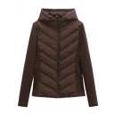 Veste d'hiver pour femmes Veste en polyester à fermeture éclair avec capuche Manteau chaud et confortable pour temps froid Veste d'hiver isolante pour un usage quotidien 11