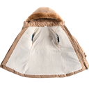 Veste d'hiver pour fille Fermeture éclair et boutons Poches avec pompons Capuche en fourrure Veste d'hiver unie chaude Coton Polyester Détails décoratifs 3