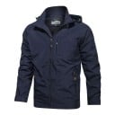 Veste d'hiver pour homme en nylon résistant au vent Fermeture éclair Poches pratiques Doublure chaude en nylon et polyester Veste 3