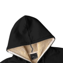 Veste d'hiver pour homme en polyester résistant au vent Fermeture éclair Poches pratiques Doublure chaude en polyester Capuche pour le confort hivernal 3