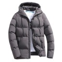 Veste d'hiver pour homme Résistance au vent Conception d'hiver Fermeture éclair Polyester Capuche Poches pratiques Confort quotidien en hiver Veste d'hiver moderne 5