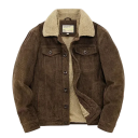 Veste d'hiver pour homme Résistante au vent Fermeture à boutons Polyester Poches pratiques Col Doublure en cachemire Confortable et chaud 4