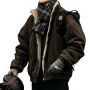 Veste d'hiver pour homme vintage japonaise en POLYESTER et coton avec col roulé zippé et poches style streetwear coréen, disponible en plusieurs couleurs, veste épaisse 2