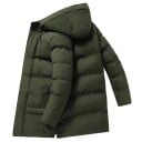 Veste d'hiver pour hommes Conception coupe-vent Fermeture éclair et boutons pratiques Poches pratiques Doublure en coton chaude Veste d'hiver 11