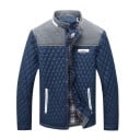 Veste d'hiver pour hommes Résistante au vent Fermeture à boutons Veste en polyester avec poches Doublure en polyester Confortable 1
