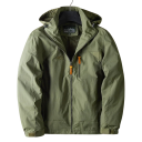 Veste d'hiver pour hommes Résistante au vent Fermeture éclair Nylon Capuche Col Doublure en polyester Poches pratiques Chaude et confortable 4
