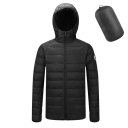 Veste d'hiver pour hommes Unisexe coupe-vent avec capuche Fermeture éclair Veste en polyester avec broderie sur la manche Conception chaude pour l'hiver 2