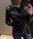 Veste de luxe pour femme en simili cuir - Noir 2