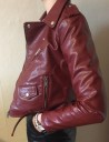 Veste de luxe pour femme en simili cuir - Rouge 2