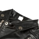 Veste de luxe pour fille en simili cuir - Noir 1