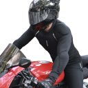 Veste de moto pour homme à fermeture éclair noire avec protections sur la poitrine, le dos, les épaules, les coudes et éléments 4