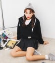 Veste de printemps pour femmes en style japonais avec capuche Zip sur la poitrine Poche kangourou Manches et ourlet élastiques Coton 28