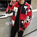 Veste de printemps pour homme avec portraits de femme - Rouge 1
