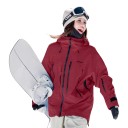 Veste de ski imperméable et coupe-vent avec capuche et col montant zippé, poches zippées et coupe ample unisexe 12