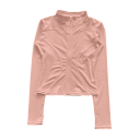 Veste de sport pour femme avec col montant Coupe ajustée Matière à séchage rapide Design fonctionnel respirant Veste légère pour l’entraînement 4