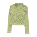 Veste de sport pour femme avec col montant Coupe ajustée Matière à séchage rapide Design fonctionnel respirant Veste légère pour l’entraînement 8