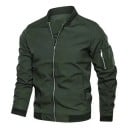 Veste de transition légère pour homme à manches longues Poche pratique sur la manche Fermeture zippée Bomber tendance Veste élégante pour la ville 4
