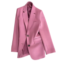 Veste élégante pour femmes avec poches et fermeture à boutons Veste unie en polyester Manteau stylé dans différentes couleurs pour le travail et le quotidien 2