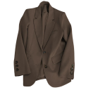 Veste élégante pour femmes avec poches et fermeture à boutons Veste unie en polyester Manteau stylé dans différentes couleurs pour le travail 9