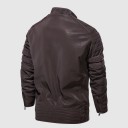 Veste en cuir d'hiver pour homme avec col 2