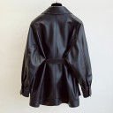 Veste en cuir pour femme avec ceinture P1467 2