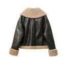 Veste en cuir pour femmes avec fourrure 2