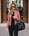 Veste en cuir pour femmes P1364 4