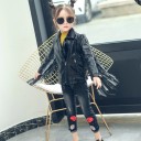 Veste en cuir pour fille L1930 4