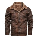 Veste en cuir pour homme avec col 3