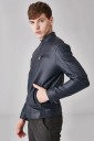 Veste en cuir pour homme avec fourrure J2067 3
