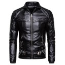 Veste en cuir pour homme avec fourrure synthétique 2