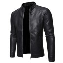 Veste en cuir pour homme noire 1