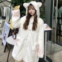 Veste en peluche pour femmes avec oreilles 2