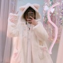 Veste en peluche pour femmes avec oreilles 3