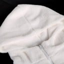 Veste en polaire chaude pour femmes avec capuche et fermeture éclair Surface en peluche comme un agneau Deux poches avant Pour temps 15