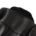 Veste en simili cuir pour femmes avec doublure en fausse fourrure à fermeture éclair oblique, ceinture à la taille et poches zippées, coupe 12
