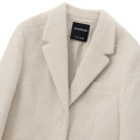 Veste en velours beige pour femme avec col et poches Veste douce élégante en polyester Vêtements d'automne et d'hiver unis 8