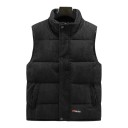 Veste en velours côtelé pour homme avec col montant et fermeture à boutons-pression sur toute la longueur, matelassée sans manches 1