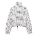 Veste femme à pois avec col montant et cordon de serrage manches longues coupe courte décontractée pour la ville et les sorties au printemps 8