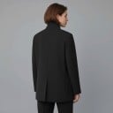 Veste femme avec col montant Fermeture asymétrique à bouton Coupe droite ample Trois poches Polyester Pour le travail 6