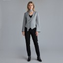 Veste femme avec gilet et cravate Manches évasées Décolleté en V Sans col Polyester Pour le bureau et les événements sociaux 6