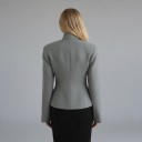 Veste femme avec gilet et cravate Manches évasées Décolleté en V Sans col Polyester Pour le bureau et les événements sociaux 11