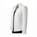 Veste femme sans fermeture à glissière Coupe ajustée Col avec petits revers Panneaux avant arrondis Polyester Veste élégante pour le travail 2